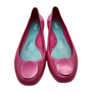 Oka-B Women's Ballet Flats Pink Slip-On‎ Jelly Shoes Round Toe Size 7